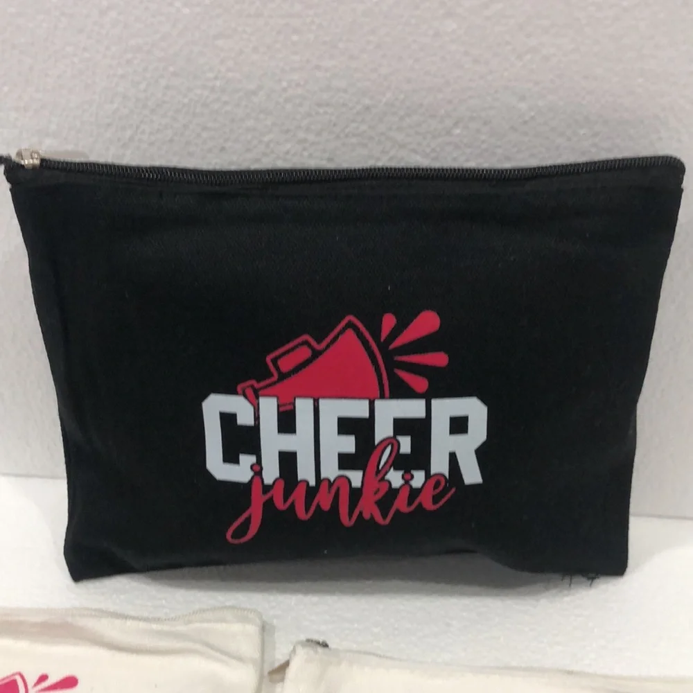 Cheer Junkie Black and White Pouches Bundle